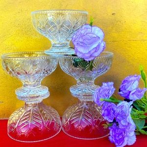 Vintage Glassware Sherbet Dessert Dishes Bowl